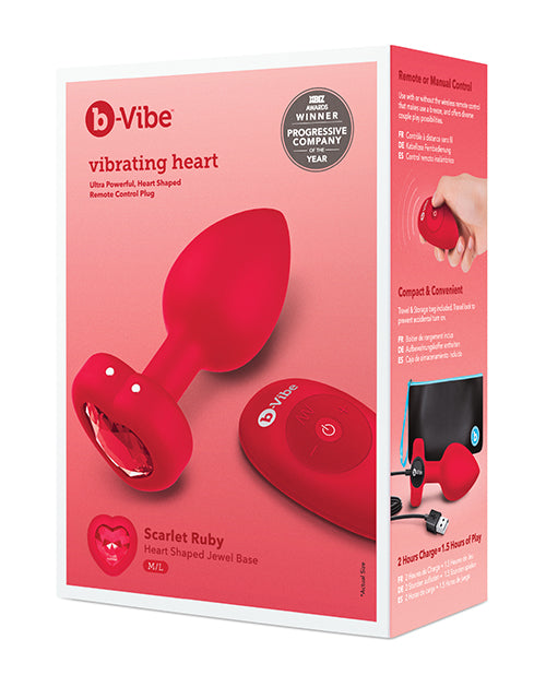 B-vibe Vibrating Heart Plug - Red