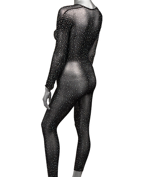 Radiance Crotchless Full Body Suit - Black Qn