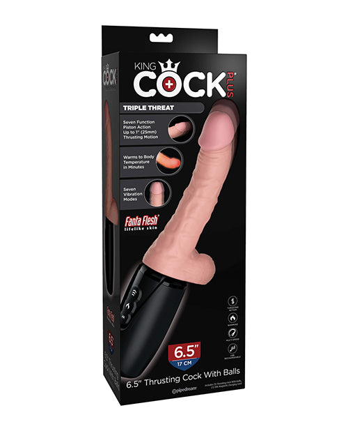 King Cock Plus Thrusting, Warming & Vibrating  6.5" Triple Threat Dong