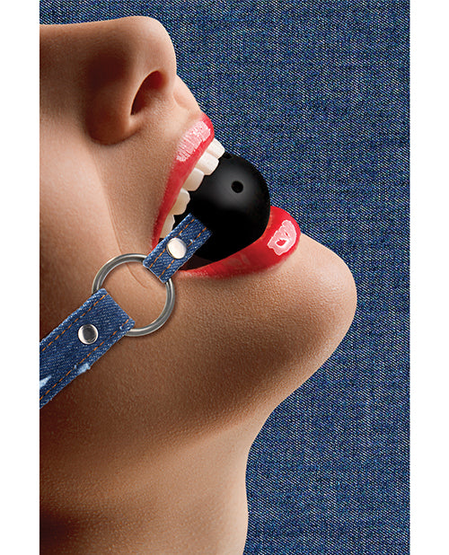 Shots Ouch Breathable Ball Gag W/denim Straps | Blue 