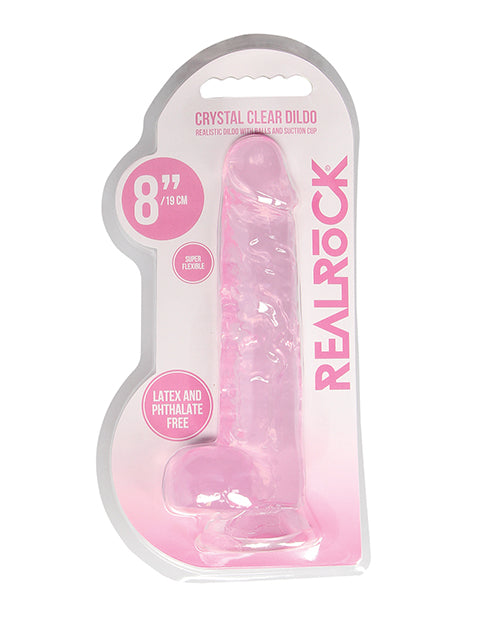 Shots Realrock Realistic Crystal Clear Dildo W/balls - Clear