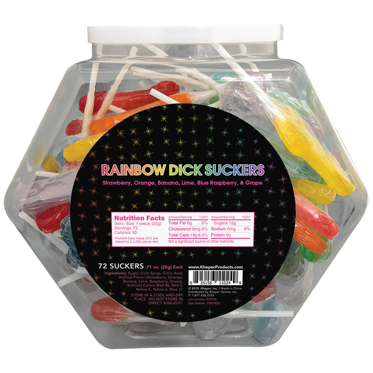Rainbow D*ck Suckers Fishbowl 72ct. [29395]