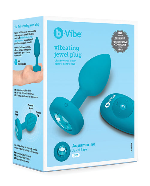 B-vibe Vibrating Jewel Plug - Aquamarine