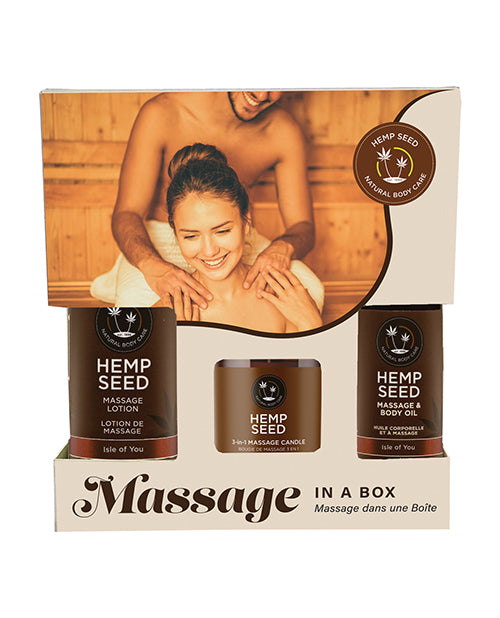 Earthly Body Holiday/valentines Hemp Seed Massage In A Box - Asst. Isle Of You