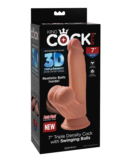 King Cock Plus 7" Triple Density Cock W/swinging Balls