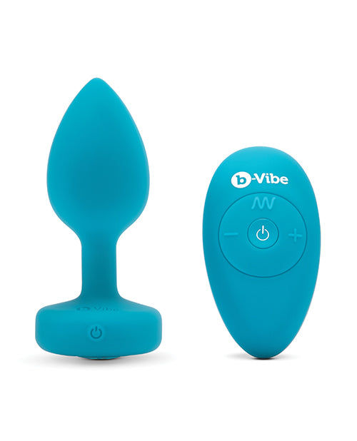 B-vibe Vibrating Jewel Plug - Aquamarine