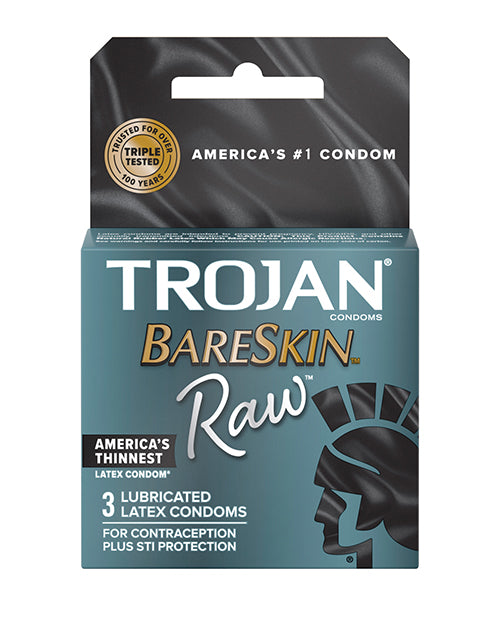 Trojan Bareskin Raw Condom - Pack Of 3