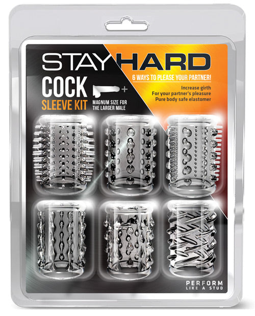 Stay Hard Cock Sleeve Kit - Clear Box Of 6