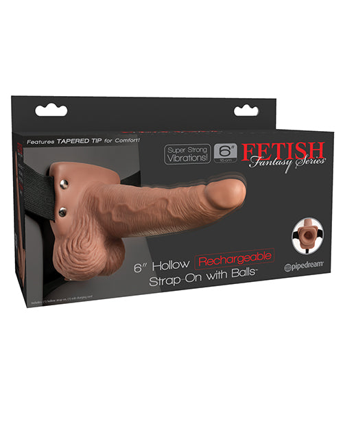 Fetish Fantasy Series 6" Hollow Rechargeable Strap On W/balls
