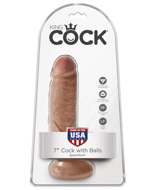 King Cock 7" Cock w/ Balls | Tan 