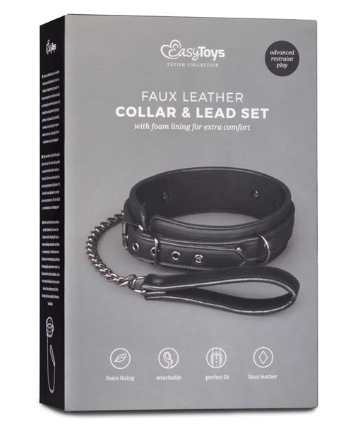 Easy Toys Fetish Collar W/leash - Black