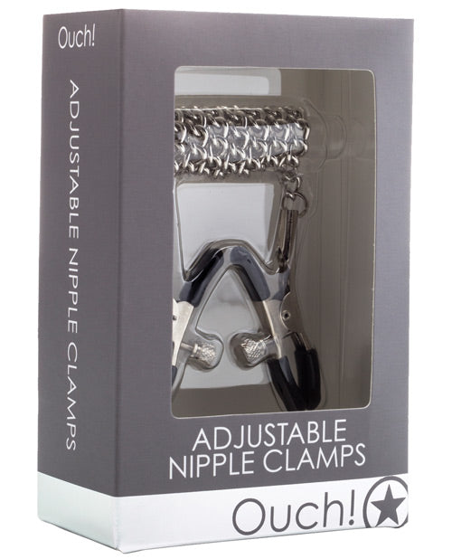 Shots Ouch Adjustable Nipple Clamps W/chain | Metal