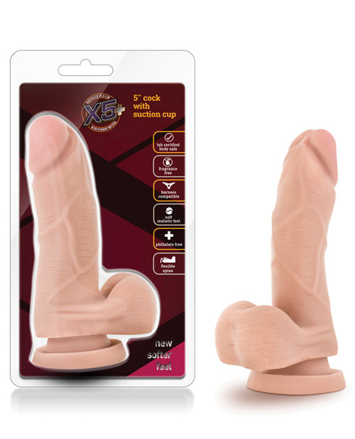 Blush X5 5" Cock W/flexible Spine - Beige