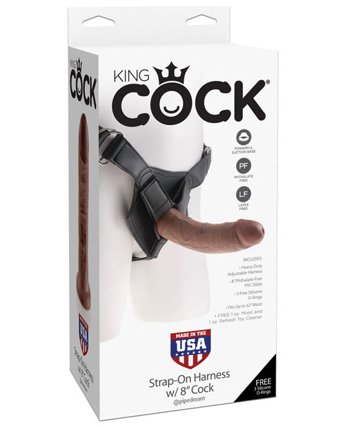 King Cock Strap On Harness w/ 8" Cock | Brown 