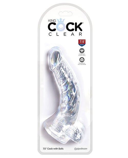 King Cock Clear Cock W/balls | 7.5"