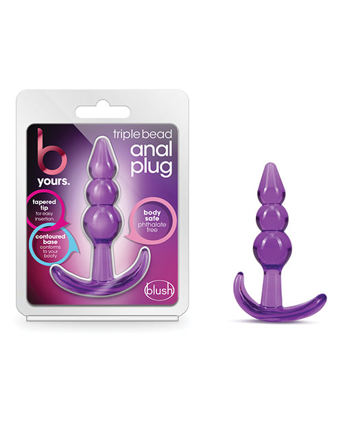 B Yours Triple Bead Anal Plug - Purple