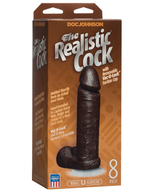 8" Realistic Cock w/ Balls | Black