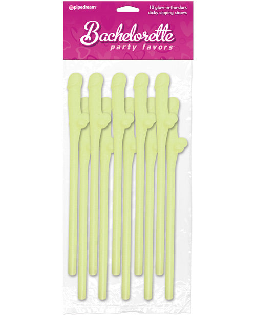 Bachelorette Party Favors Dicky Sipping Straws -Pack Of 10 | Glow In The Dark