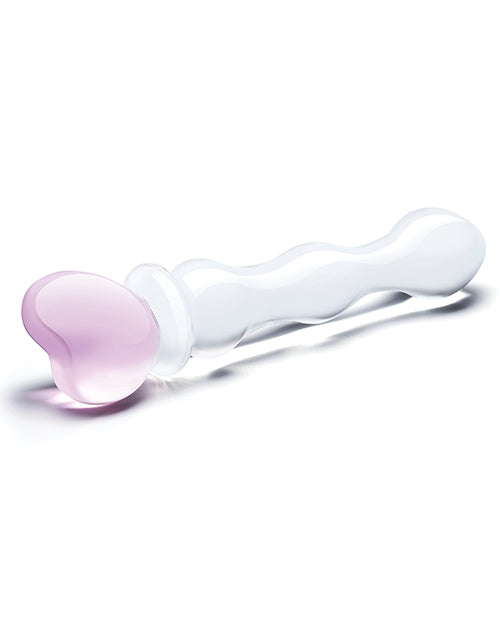 Glas 8" Sweetheart Glass Dildo - Pink/clear
