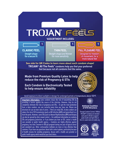 Trojan All The Feels Condoms - Pack Of 3