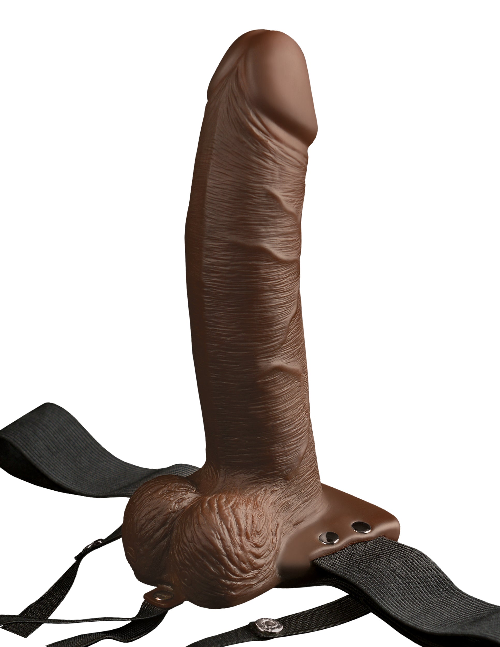 Fetish Fantasy Series 8" Hollow Rechargeable Strap On W/remote - Brown