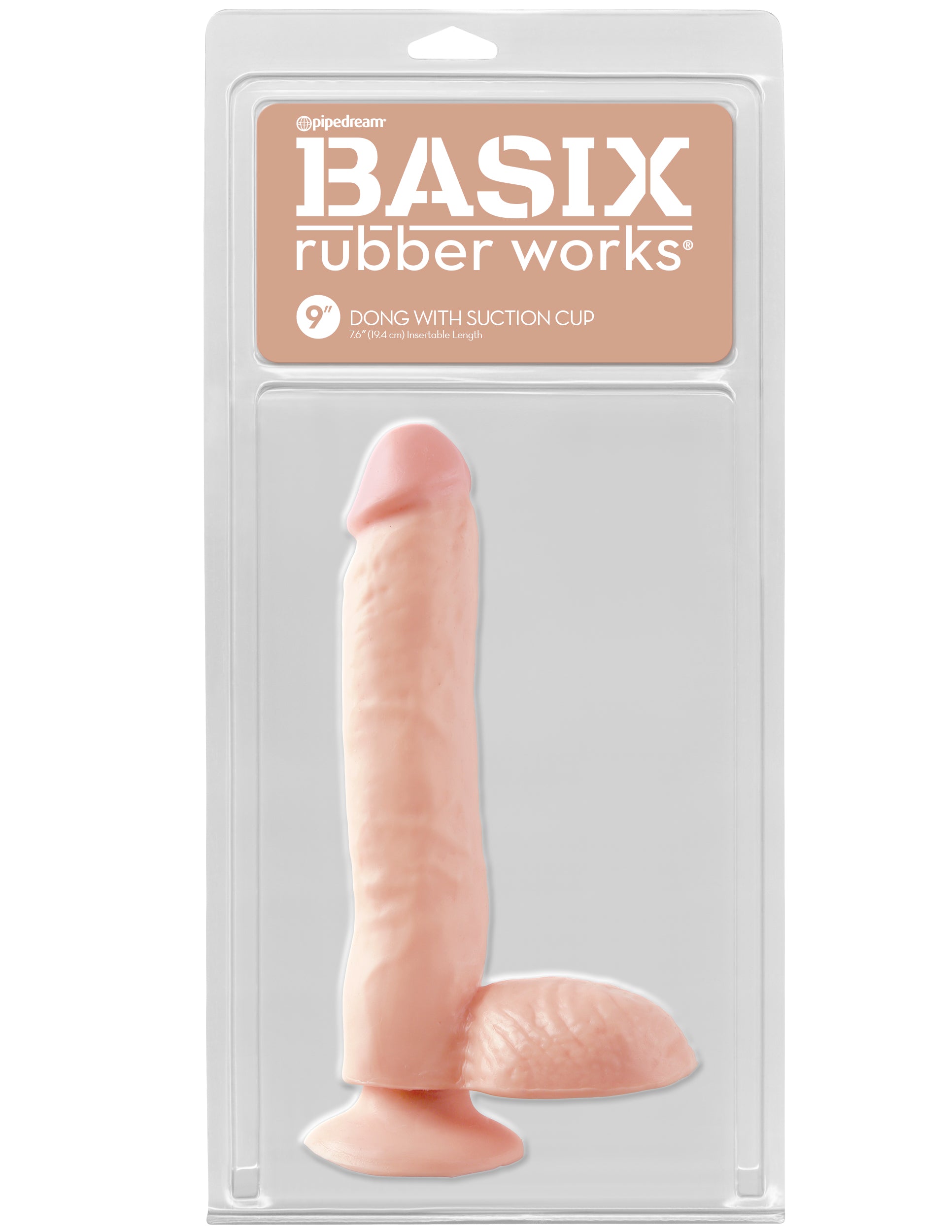 Basix Rubber Works 9" Dong W/suction Cup